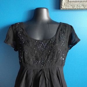 Vintage Organza type dress with beaded embroidery